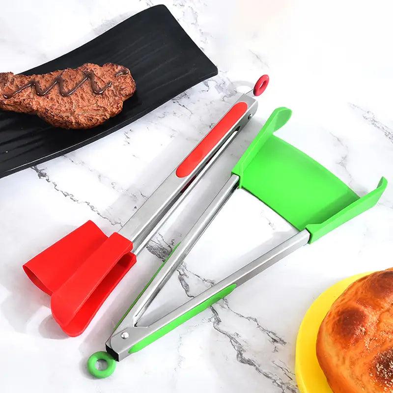 Multifunctional 2-in-1 Silicone Spatula and Tongs