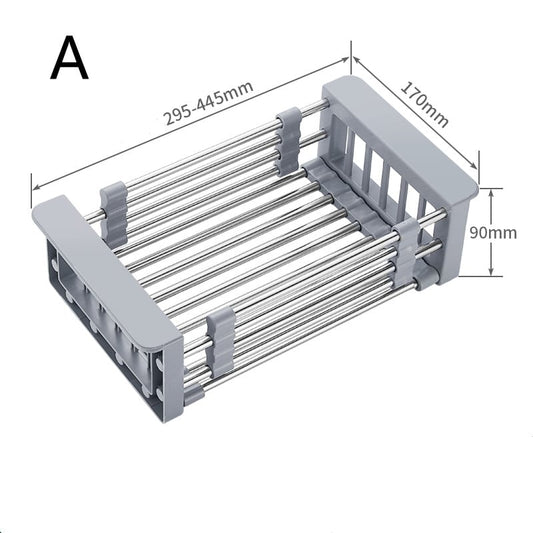 Retractable Kitchen Sink Rack for Dishes and Chopsticks