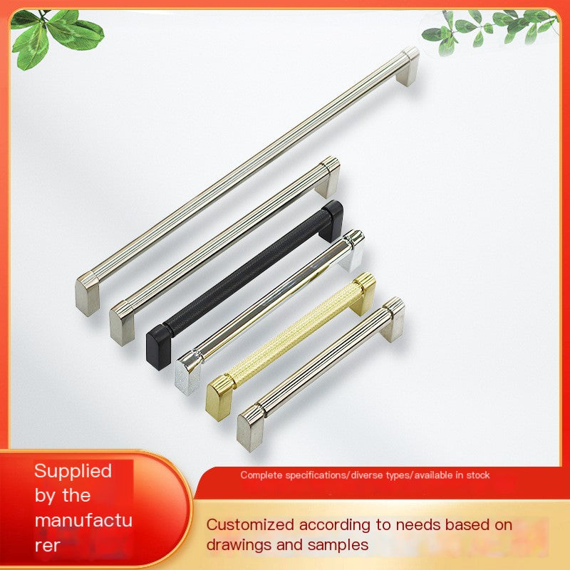 Zinc Alloy Cabinet Handle with Knurling (Multiple Sizes)