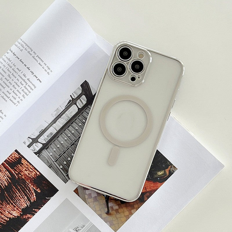 Magnetic Charging Phone Case with Plated Frame