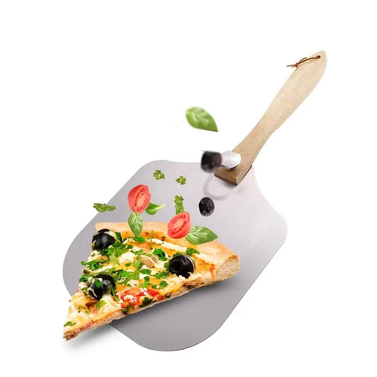 Folding Aluminum Pizza Shovel with Wooden Handle