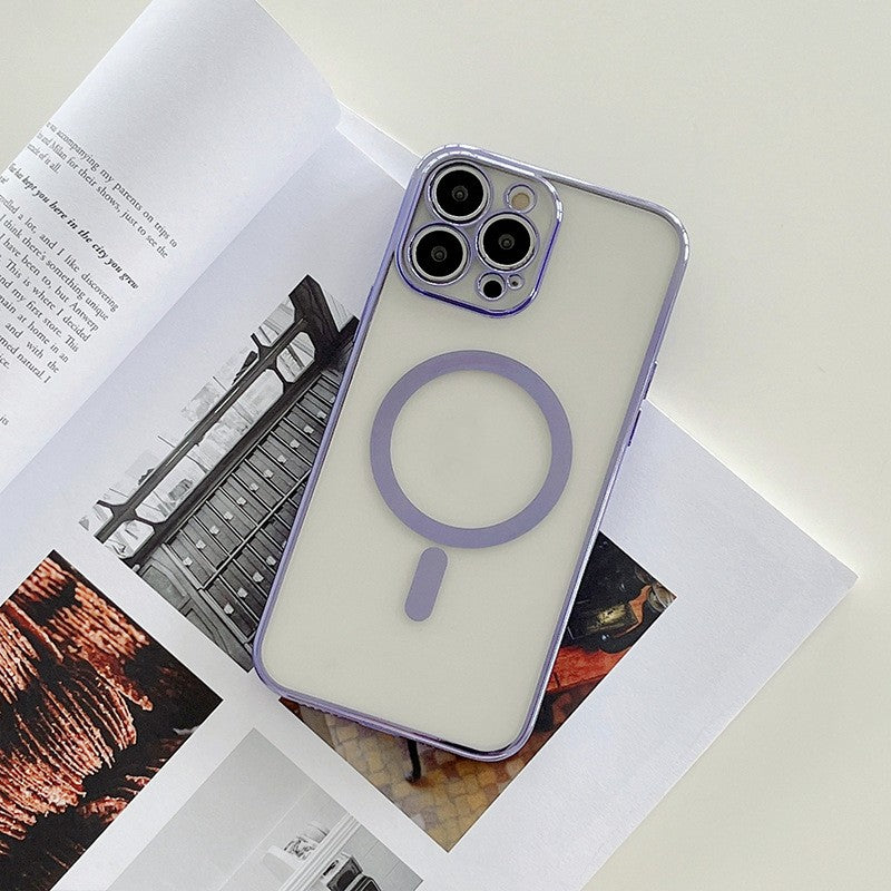 Magnetic Charging Phone Case with Plated Frame
