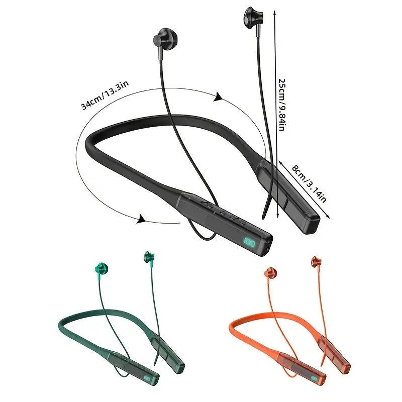Wireless Sports Headphones with LED Digital Display