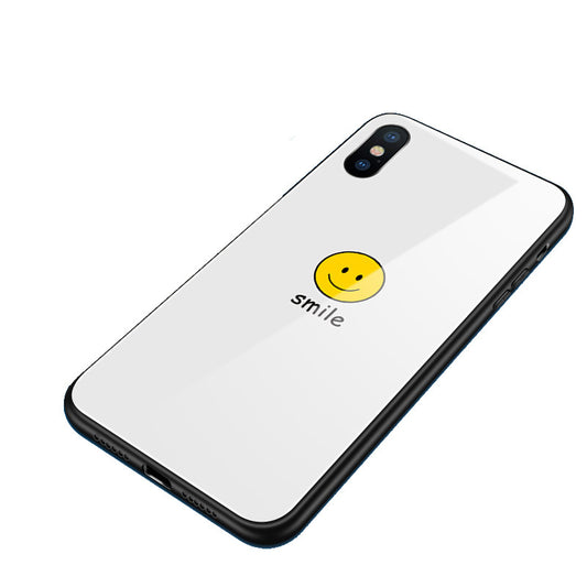 Happy Face Tempered Glass Phone Case