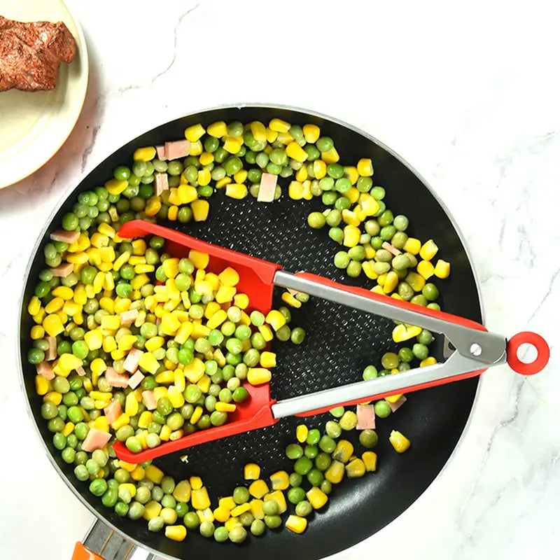 Multifunctional 2-in-1 Silicone Spatula and Tongs