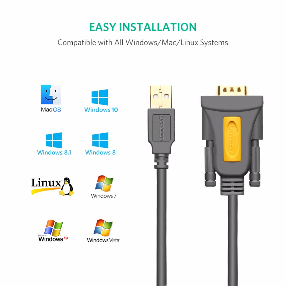 USB to RS232 Adapter Cable with DB9 Connector