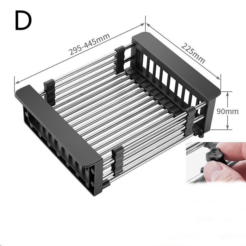 Retractable Kitchen Sink Rack for Dishes and Chopsticks