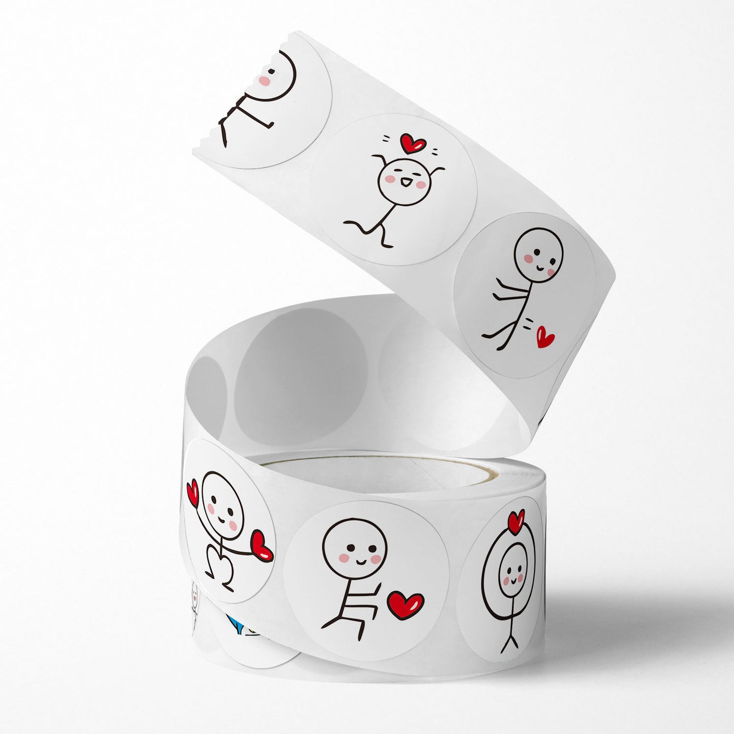 500 PCS Cute Cartoon Stickman Round Sticker Set
