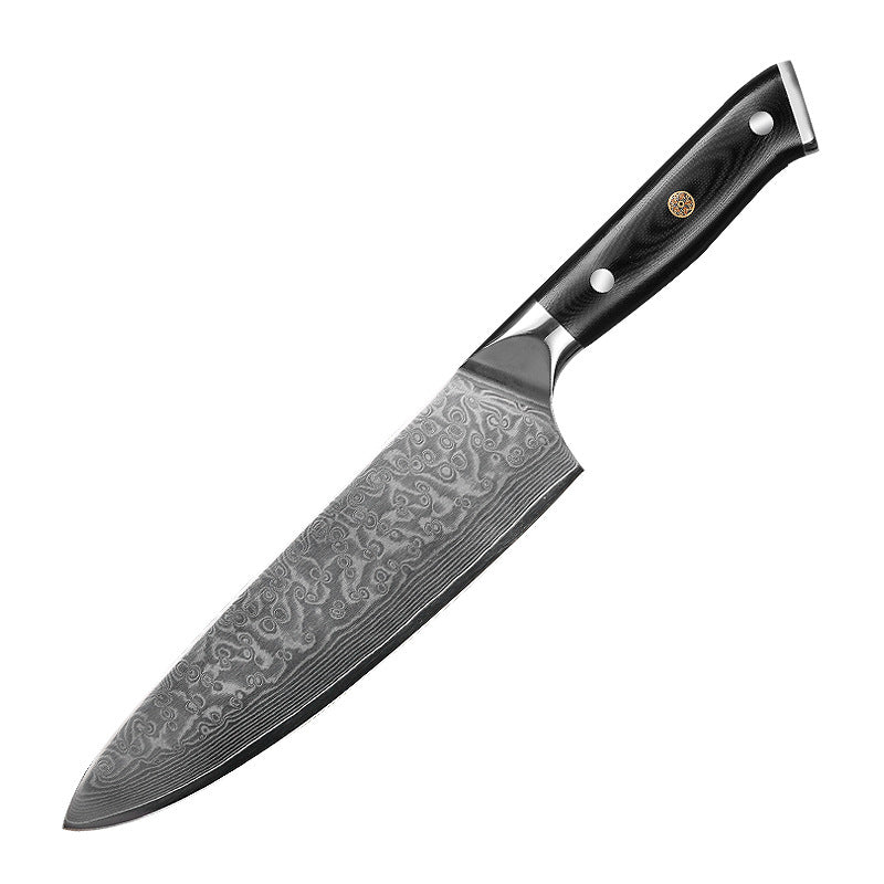 Hammered Chef Knife, Damascus Steel, Stainless Steel