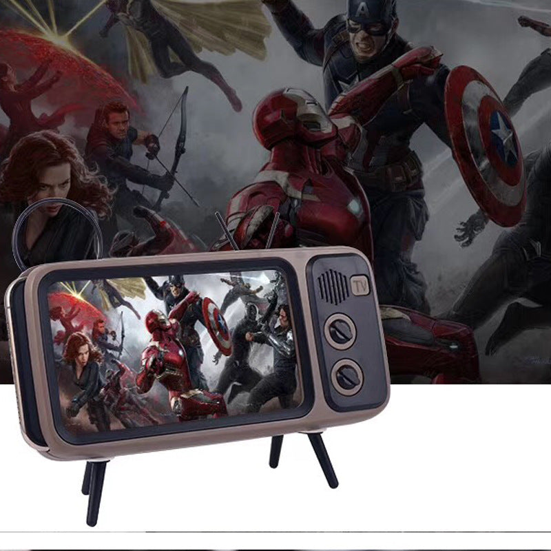 PTH800 Retro TV Phone Stand with Mini Bluetooth Speaker