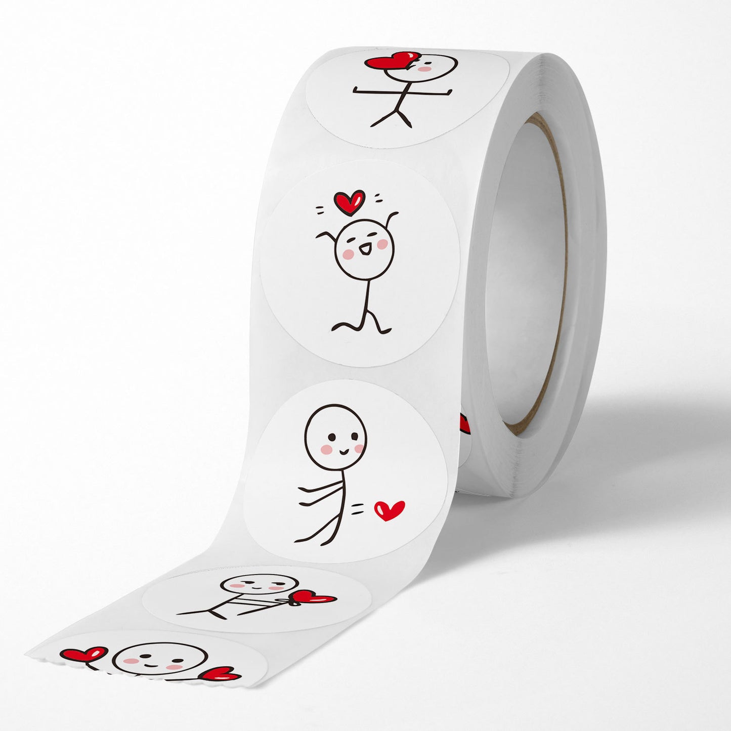 500 PCS Cute Cartoon Stickman Round Sticker Set