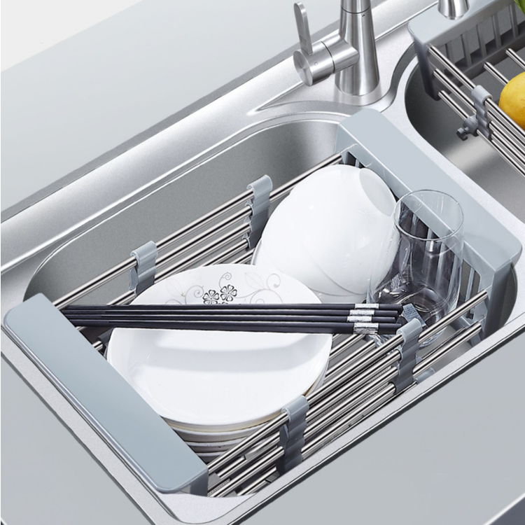 Retractable Kitchen Sink Rack for Dishes and Chopsticks