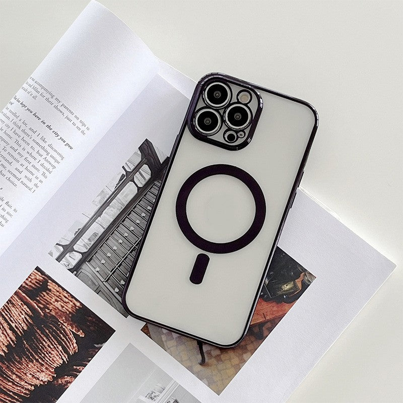 Magnetic Charging Phone Case with Plated Frame