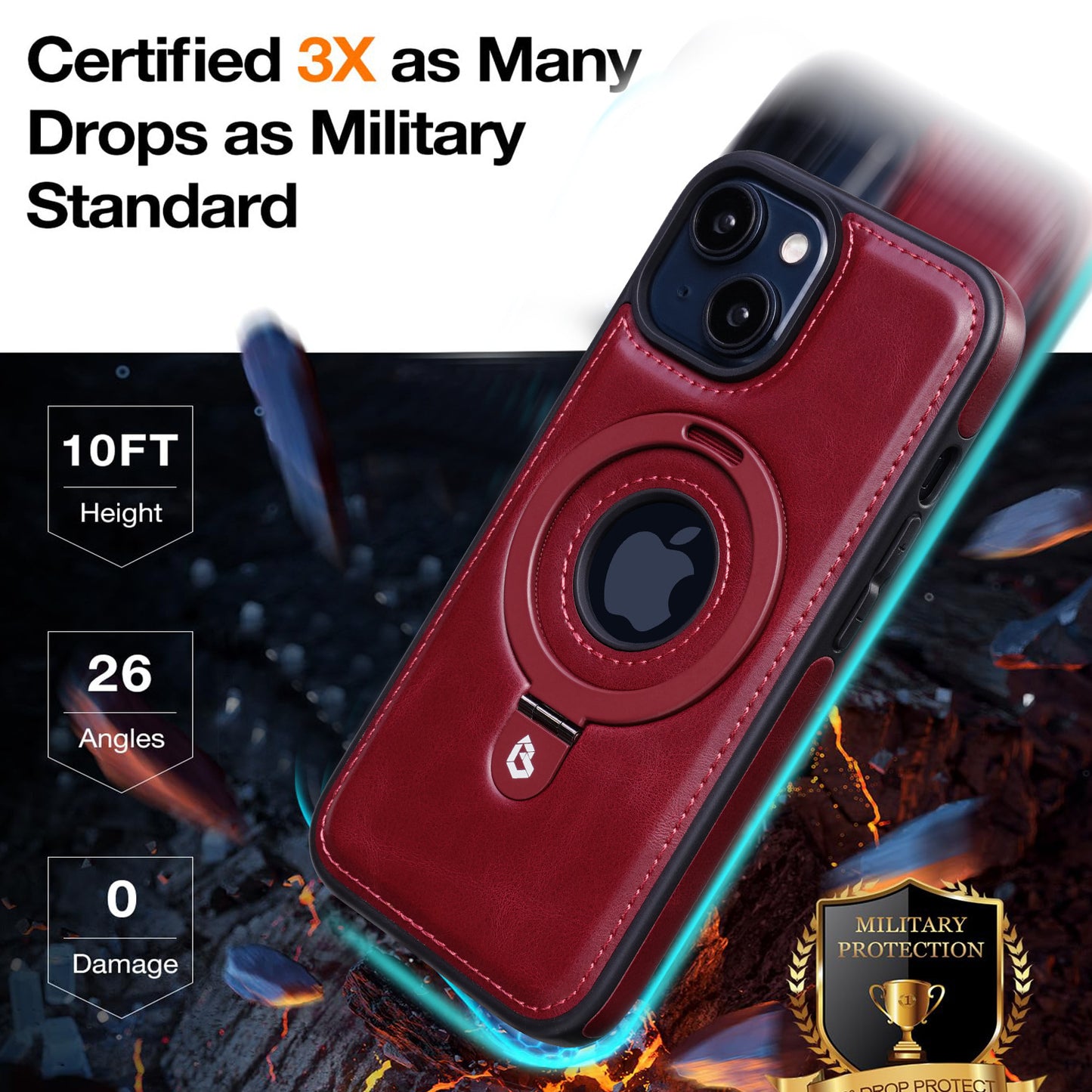 Leather Magnetic Phone Case for iPhone 12-15 Series