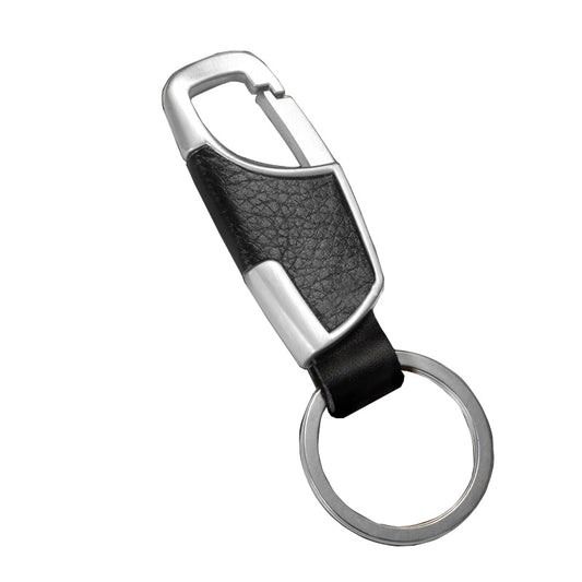Personalized Metal Leather Car Keychain - High-End Design