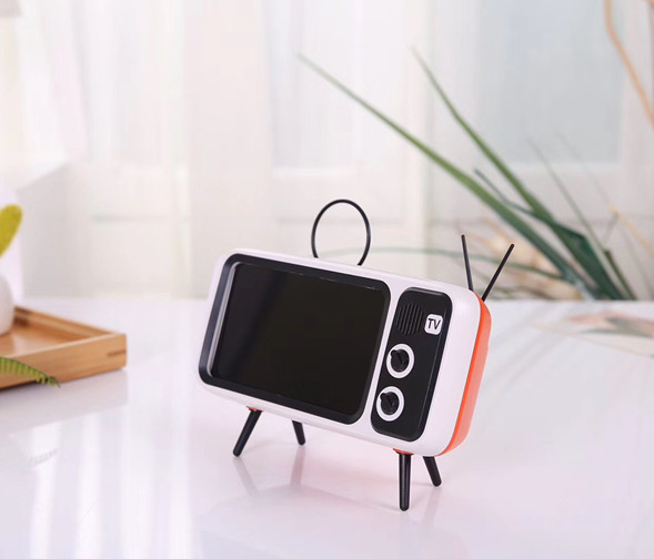 PTH800 Retro TV Phone Stand with Mini Bluetooth Speaker