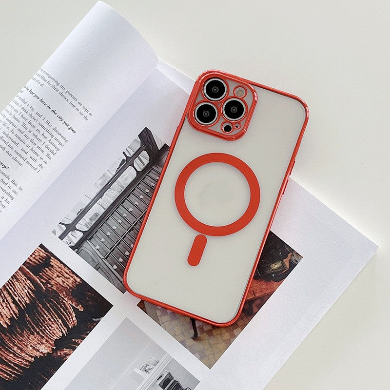 Magnetic Charging Phone Case with Plated Frame