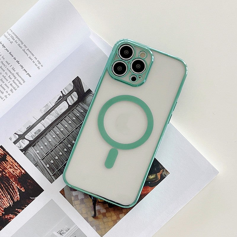 Magnetic Charging Phone Case with Plated Frame