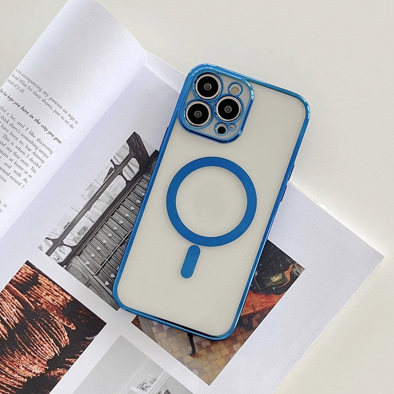 Magnetic Charging Phone Case with Plated Frame