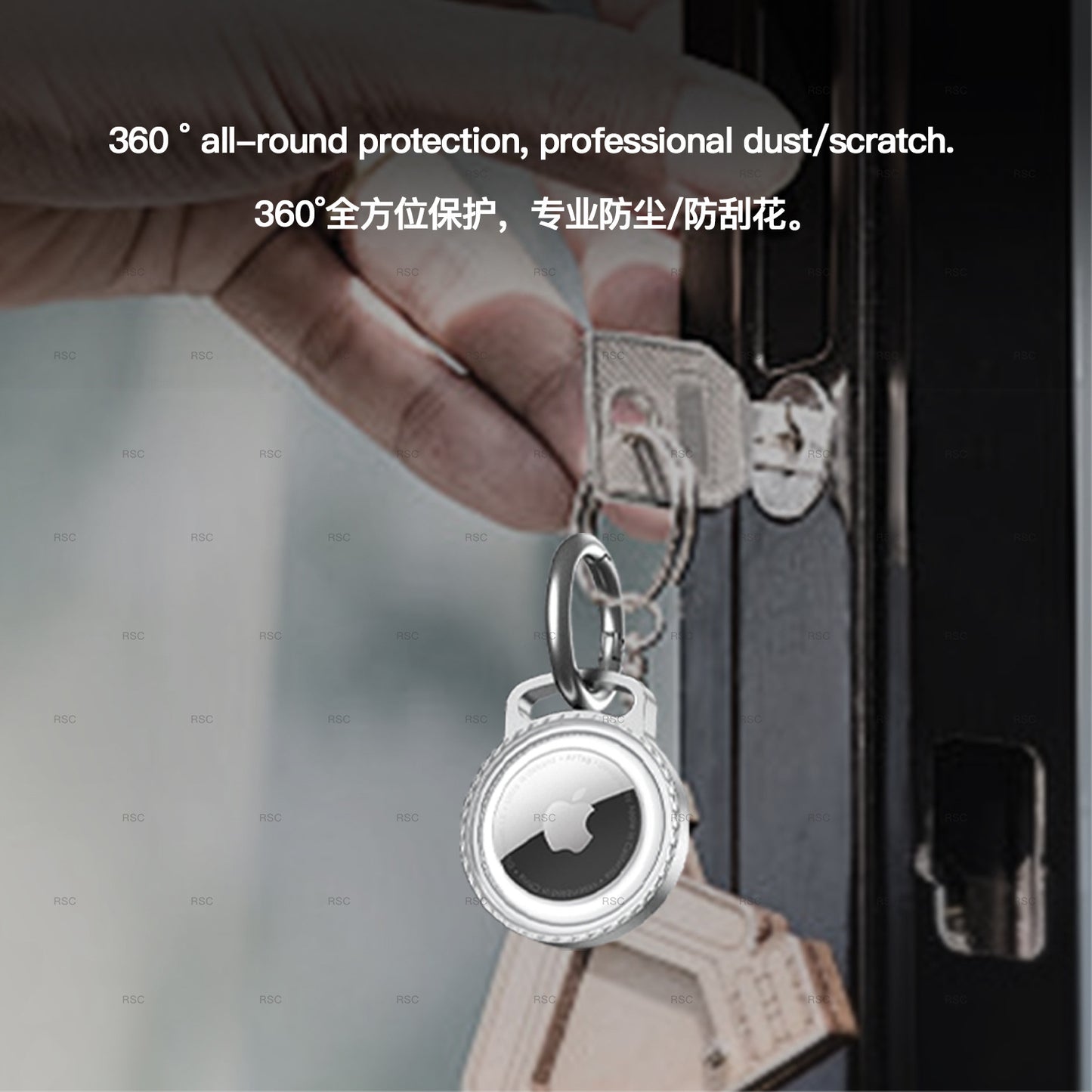 AirTag Metal Protective Case with Keychain and Waterproof