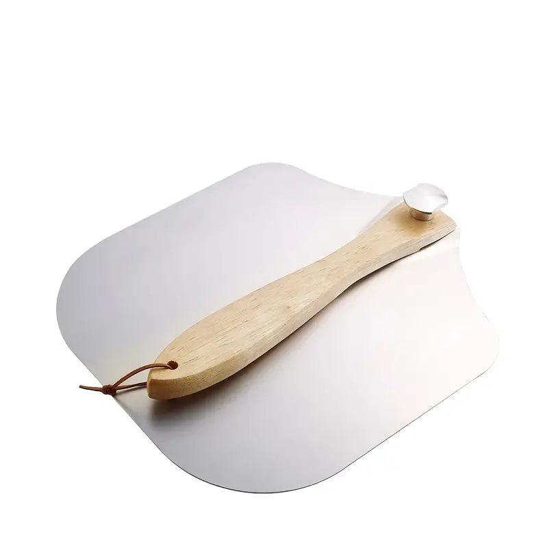 Folding Aluminum Pizza Shovel with Wooden Handle